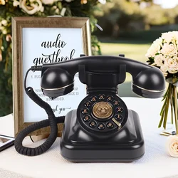 Libro de Visitas de audio de Color negro para teléfono de boda, grabación de voz, teléfono vintage para uso de teléfono de boda