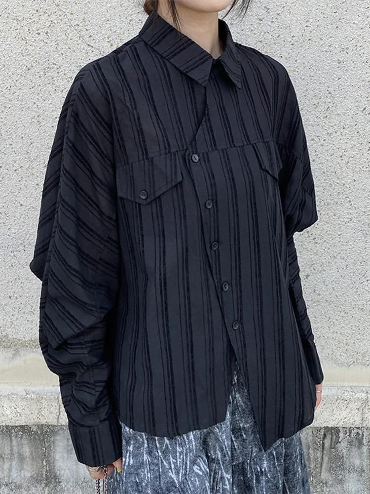 

K Sle Женская блузка свободного покроя средней длины нового дизайна с асимметричным подолом и нерегулярными сращиваниями