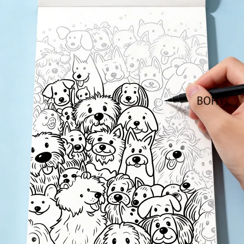 1 Adult Decompression and Drawing Book, Featuring Intricate Floral Patterns/collection of Cute Pets and Other Draft Themes