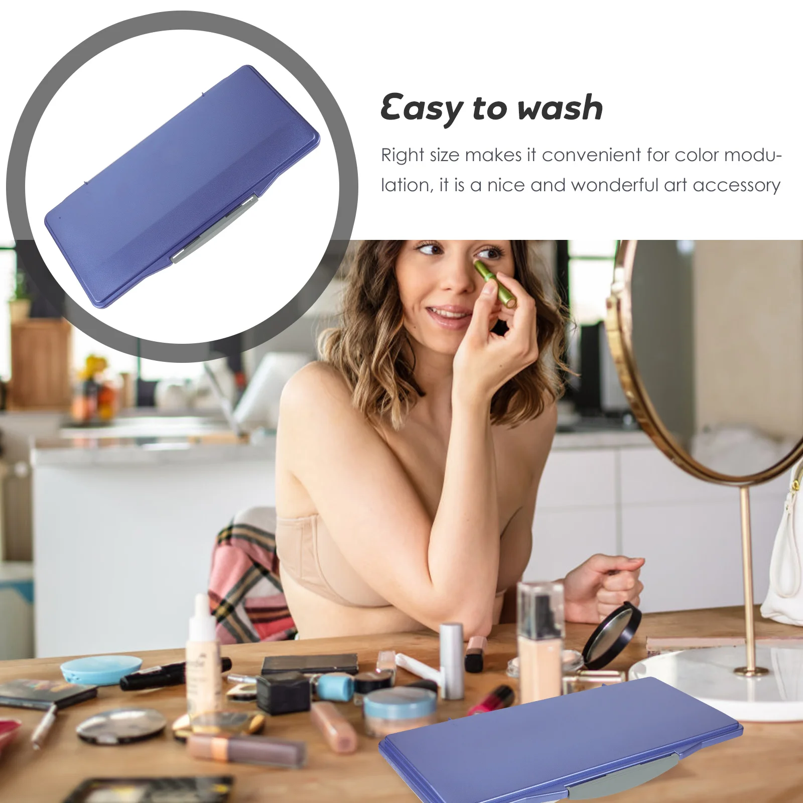 

Plastic Watercolor Mixing Box Reusable Pigment Tray Empty Plate for Art Accessories Lightweight Durable Washable Color