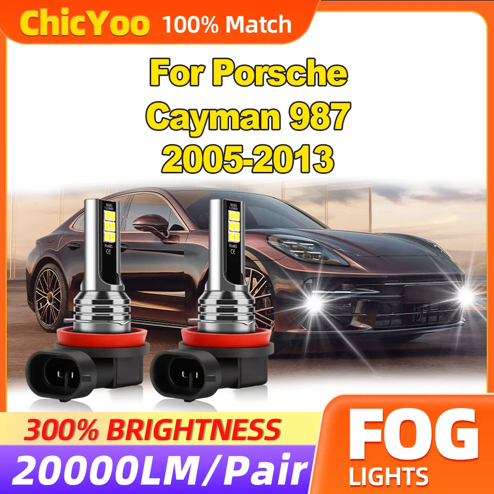 

60W Fog Lamps 20000LM Super Bright Fog Lights 12V 6000K White For Porsche Cayman 987 2005-2007 2008 2009 2010 2011 2012 2013