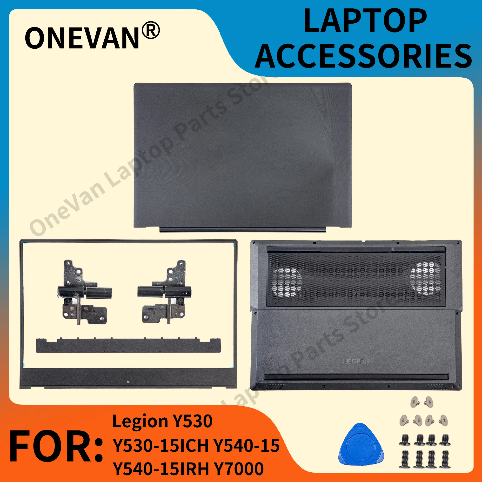 NEW Case For Lenovo Legion Y530 Y530-15ICH Y540-15 Y540-15IRH Y7000 2018 2019 LCD Back Cover Front Bezel Hinges Bottom Case