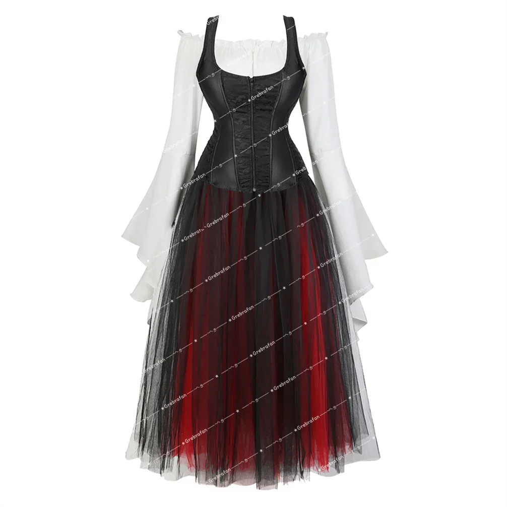 

Женская корсетная юбка с комплектом рубашек, атласный корсет с цветочным принтом на шнуровке, бюстье, праздничная одежда, большие размеры, костюмы для помолвки и вечеринки