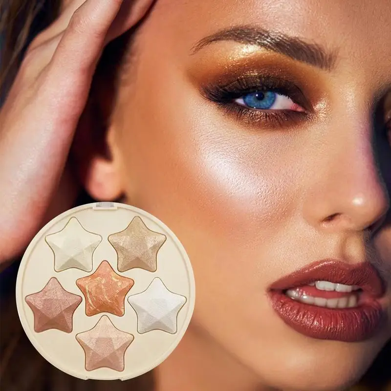 Highlighter Powder Sweatproof Shimmer Powder Palette Face Make-Up For Perfect Nose For Home Working Traveling Gathering Shopping