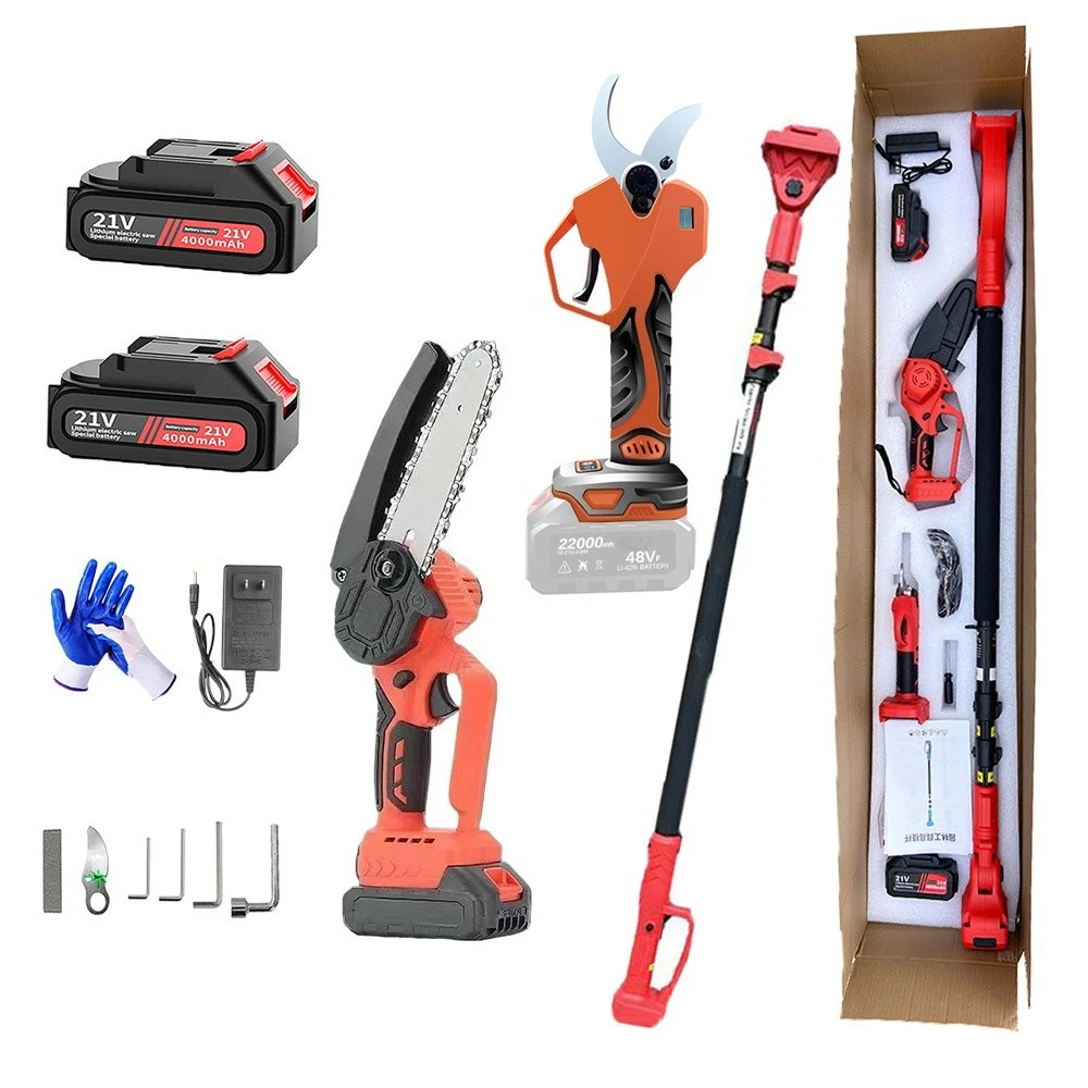 Electric pruning and fruit tree scissors 40MM lithium battery scissors high branch scissors electric chain