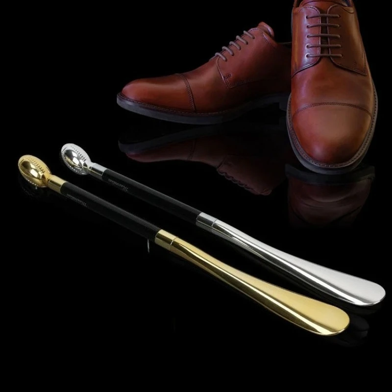 

Solid Wood Alloy Football Shoehorn Shoe Lift, Long Non-slip Elderly Pregnant Women Wearing Shoes Auxiliary Tools Gifts