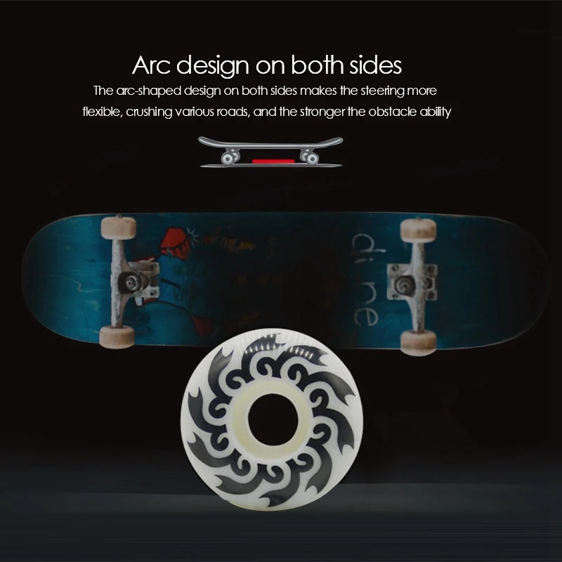 1Pcs 52Mm Pattern Skatboard Wheel High Hardness PU Wheel Double Rocker Perfusion Wheel For Skateboard Accessories