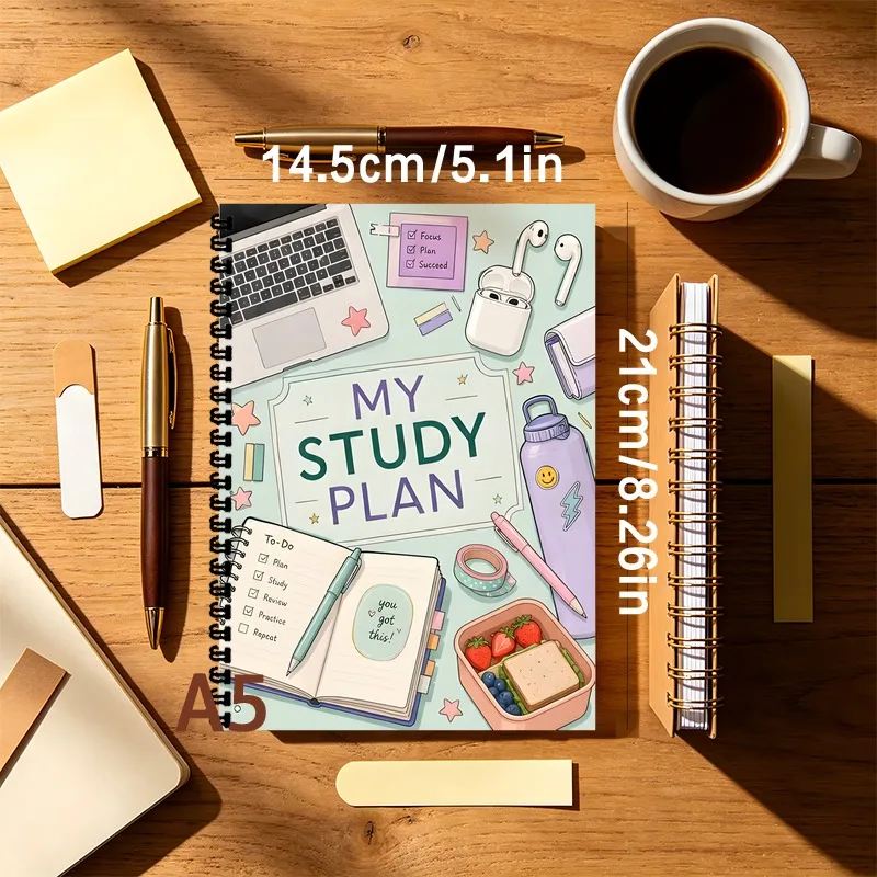 A5 Spiral Bound Student Plan Book,Exam Tracker& Homework Log,Tasks& Exam Organizing Diary,College Stationery,Back to School Gift