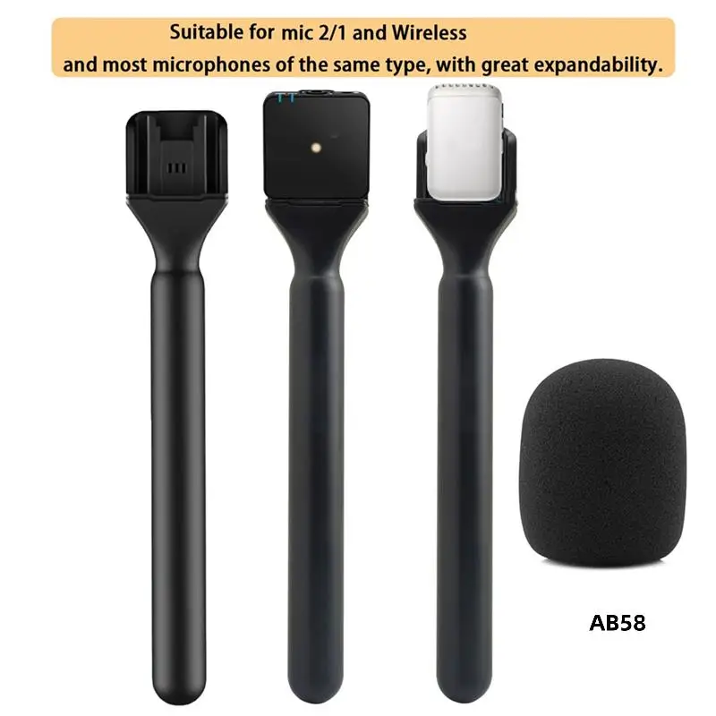 

2X Handheld Stick With Quad Label Kit HTX Wireless Microphone Handheld Stick For DJI Mic/Moma/Rode Go,B