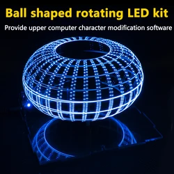 Dual Axis Spherical Rotating LED Kit Color Clock Display Remote Control Microcontroller DIY Electronic Production