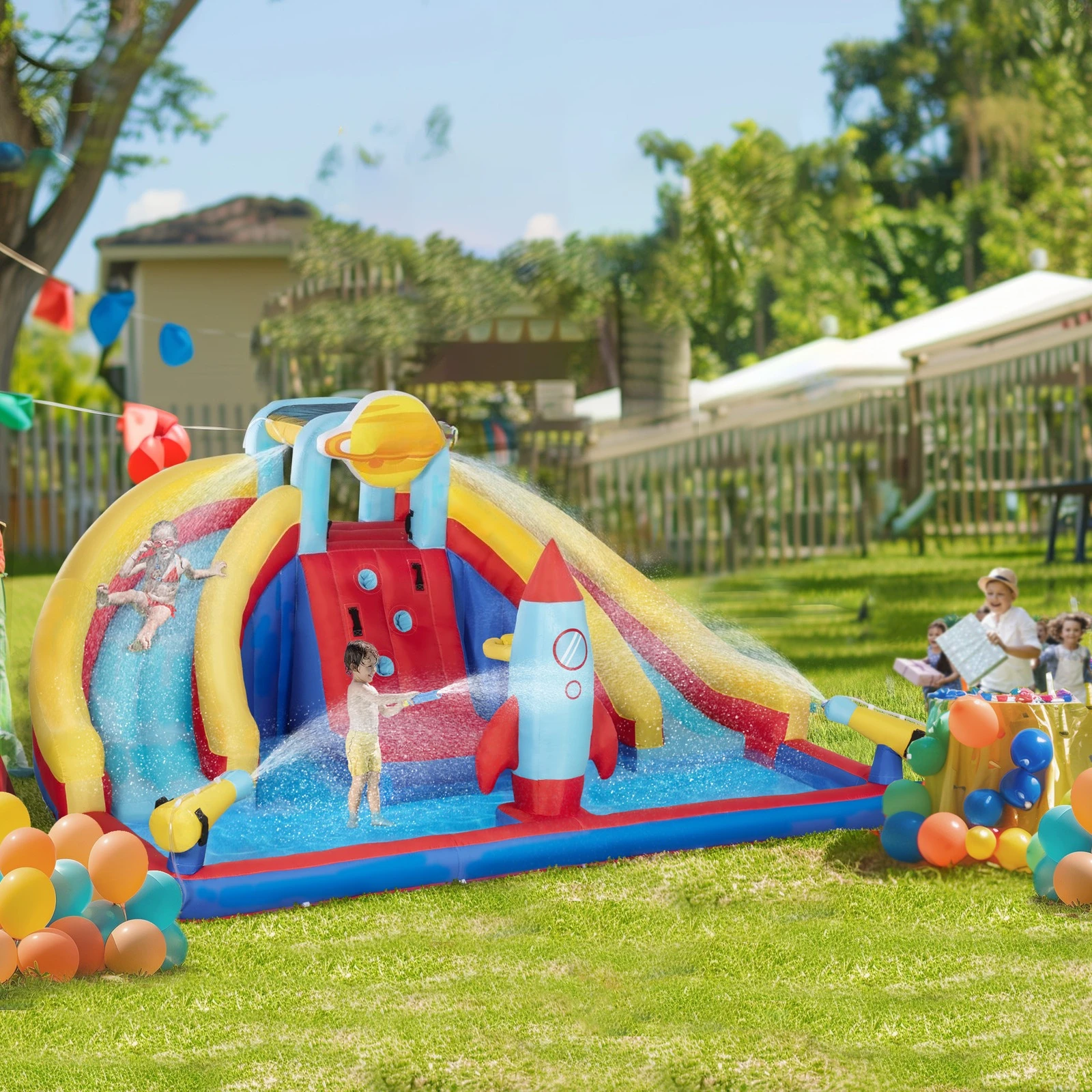 

5-in-1 Backyard Inflatable Pool Large Outdoor Game for Birthday Party Activities