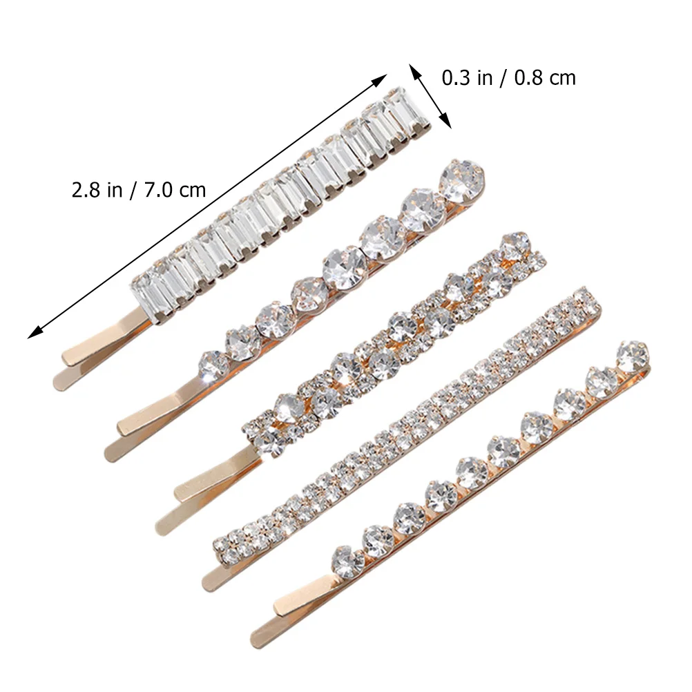 Pinces à cheveux en strass pour femmes, 5 pièces, accessoires pour cheveux, épingle à cheveux en cristal, Barrette, fête de mariage, bal, accessoires de coiffure
