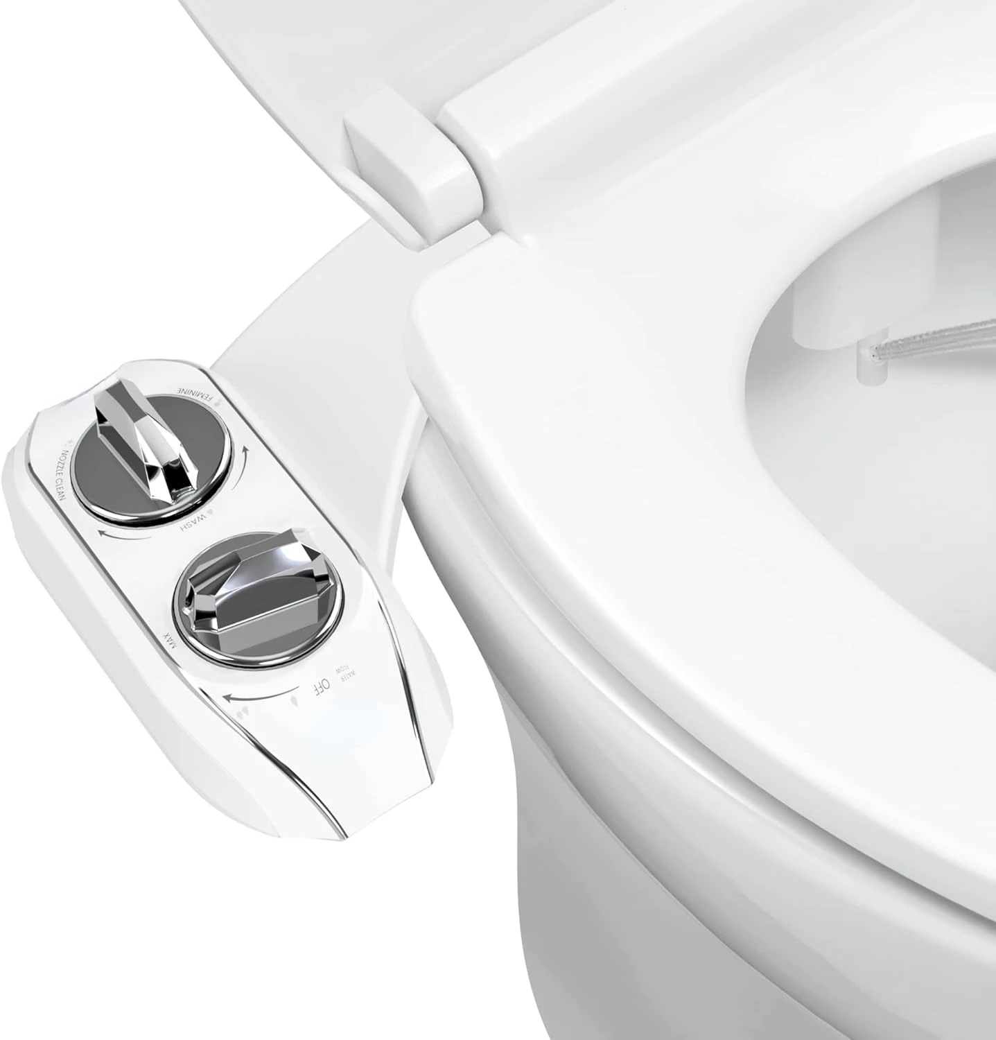 Only Patented  Attachment for Toilet Seat, Innovative Hinges to Clean, Slide-in Easy Install, Advanced 360° Self-Clean