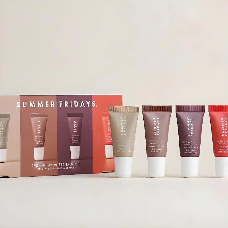 Summer Fridays Mini Lip Butter Balm Set Nawilżający waniliowy beżowy brązowy cukier najwyższej jakości Zestaw upominkowy Fast Ship 5g 4szt.