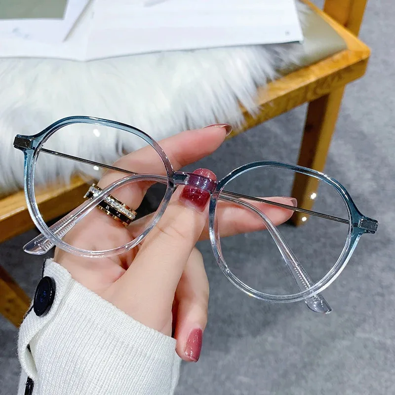 Modische Anti-Blaulicht-Trend-Lesebrille mit rundem Rahmen für Männer und Frauen, Lesebrille für zu Hause