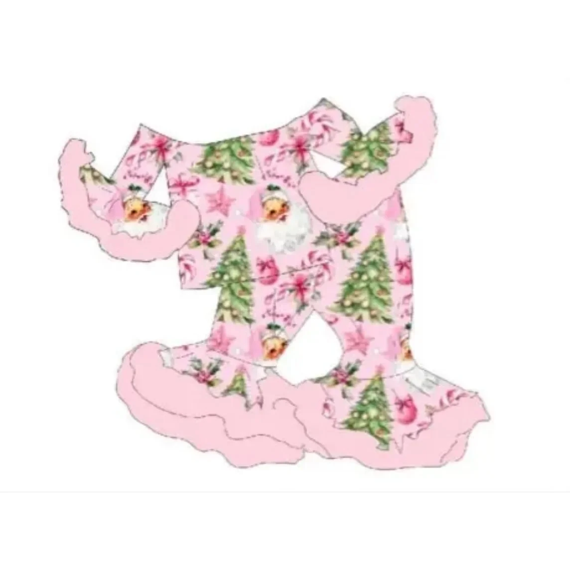 تصميم جديد للفتيات ملابس عيد الميلاد والهالوين بالجملة ملابس أطفال خريفية من حرير الحليب بأكمام طويلة طقم مكون من قطعتين