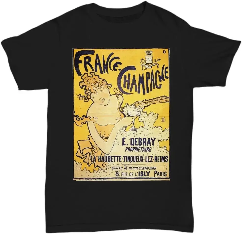 Poster for France Champagne (1891) by Pierre Bonnard - Tees Y2K tops Unisex Summer Short Sleeve