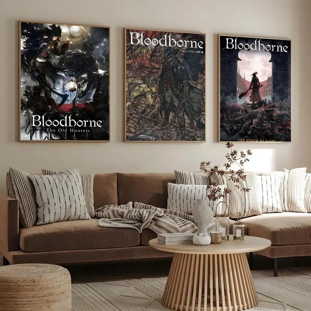 Game Bloodborne Poster HD Modern Aesthetic Wall Prints, Stylish Home Decor for Living Room Bedroom