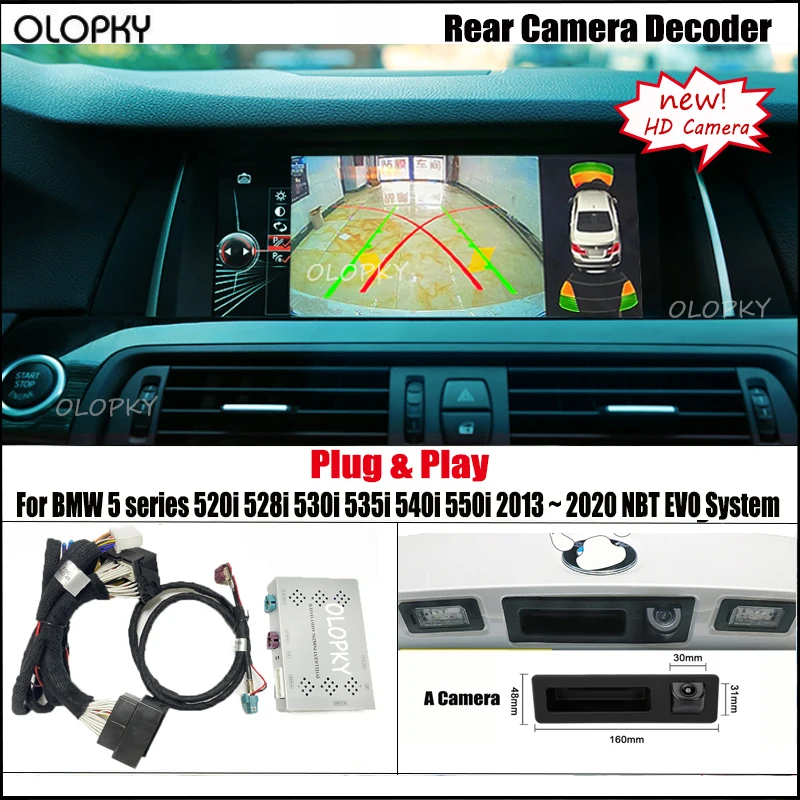 Per BMW serie 5 F10 F11 F18 F07 F90 2013 ~ 2020 sistema NBT EVO vista posteriore interfaccia telecamera retromarcia decodificatore schermo originale