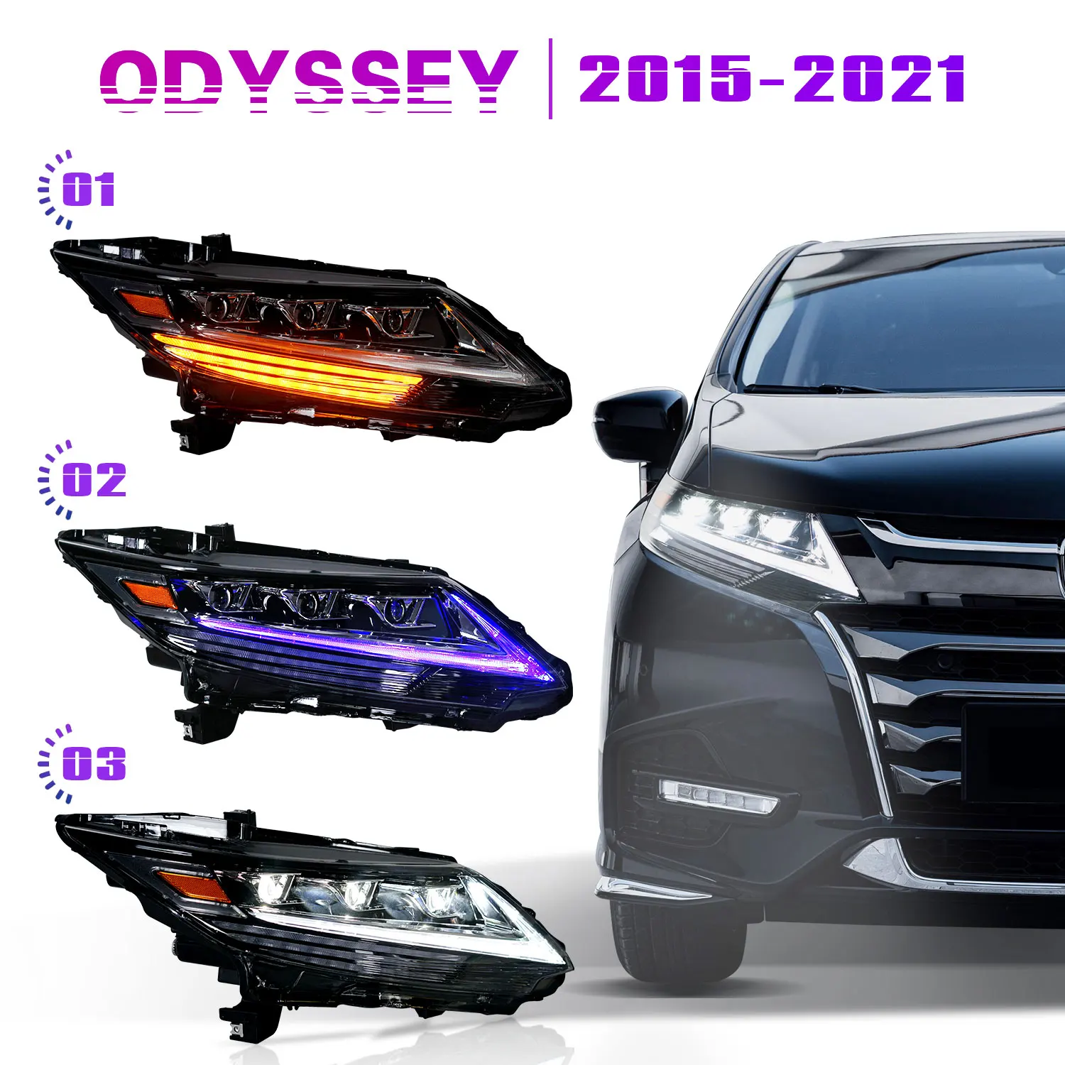 Archaic Odyssey Lexus Style Voll-LED-Scheinwerfer für HONDA Odyssey 2015-2021 PLUG