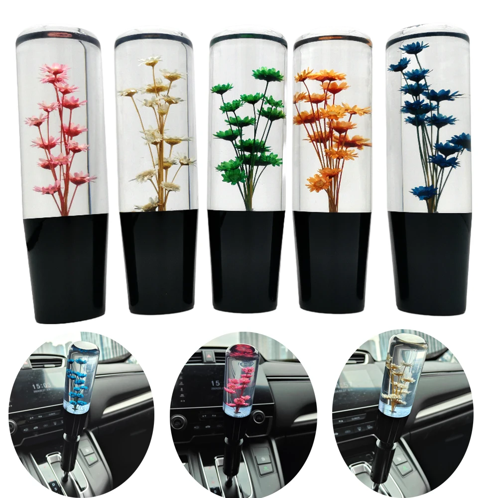 JDM Flower Car Shift Knob Manual Automatic Universal Crystal Gear Stick 15cm Shifter Lever Head Auto Interior Accessories