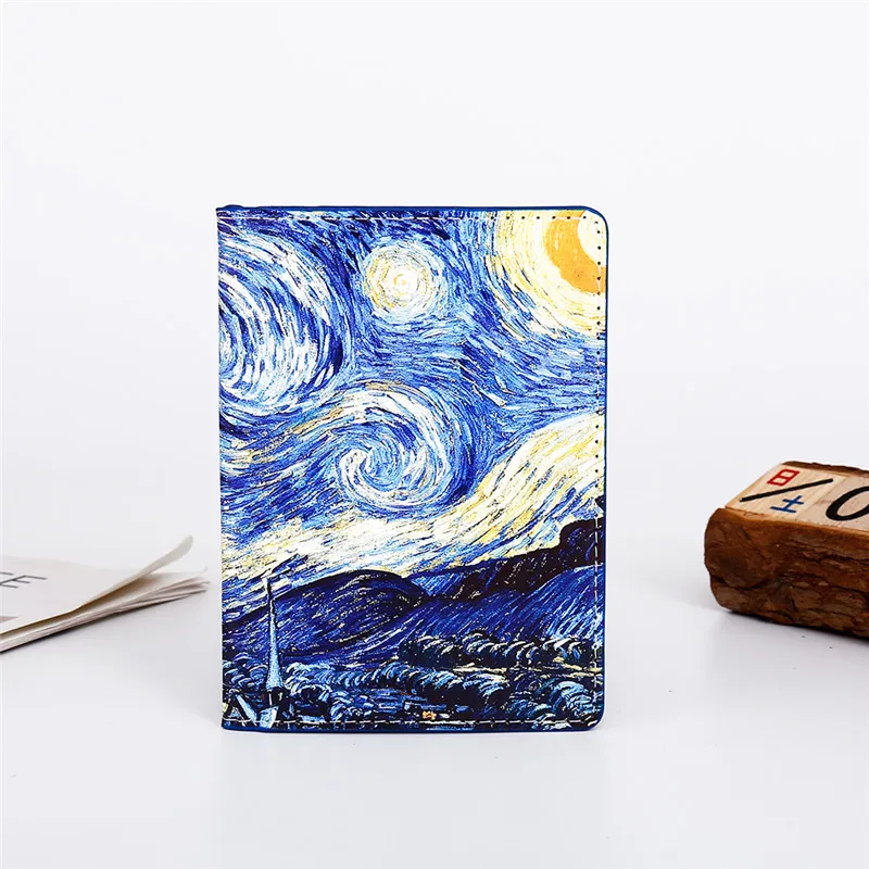 Starry Sky Passport Cover Fashion Women Men Pu Leather Travel Wallet Landscape Passport Holder High Quatity Case for Passports