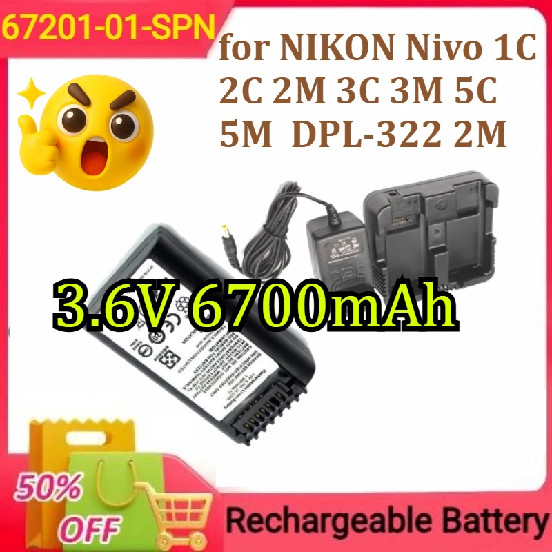 

for NIKON Nivo 1C 2C 2M 3C 3M 5C 5M Total Station DPL-322 2M+ Rechargeable Battery New 3.6V 6700mAh