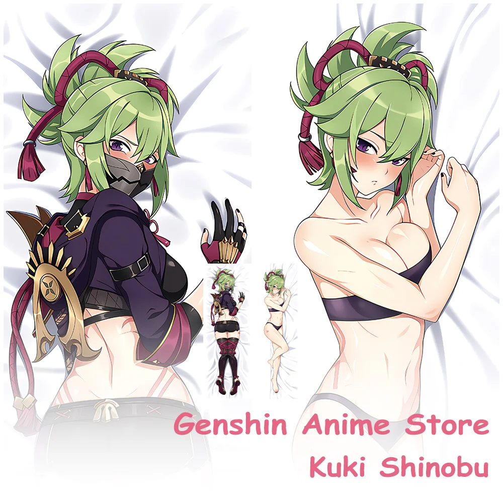 

Anime Genshin Impact Kuki Shinobu Pillowcase Dakimakura Hugging Body Cosplay Props Life-Size Cover Otaku Pillow Covers 50x150