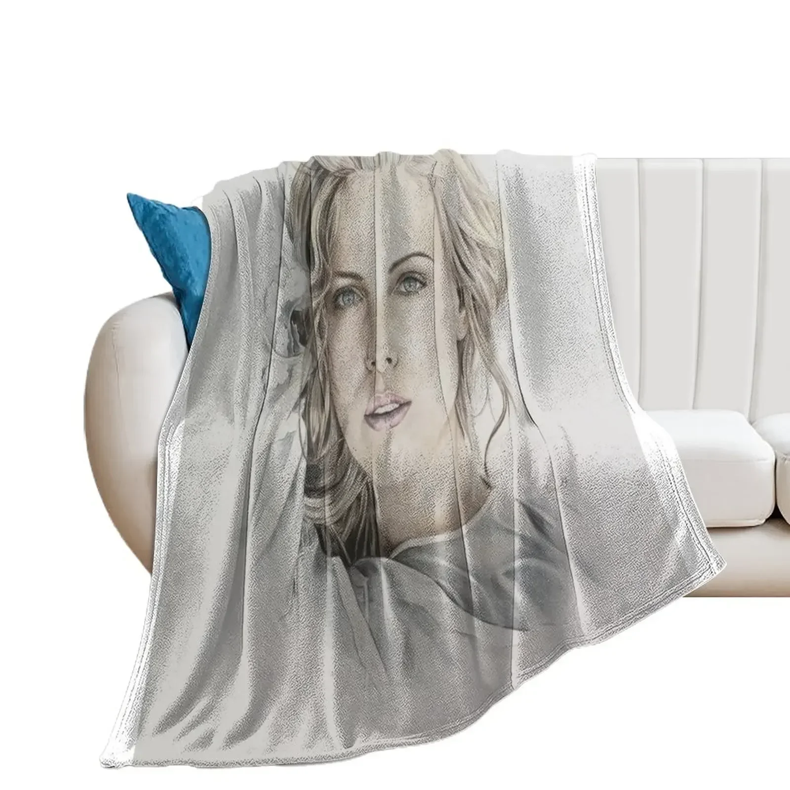 

Charlize Theron drawing Throw Blanket Soft Tourist Blankets