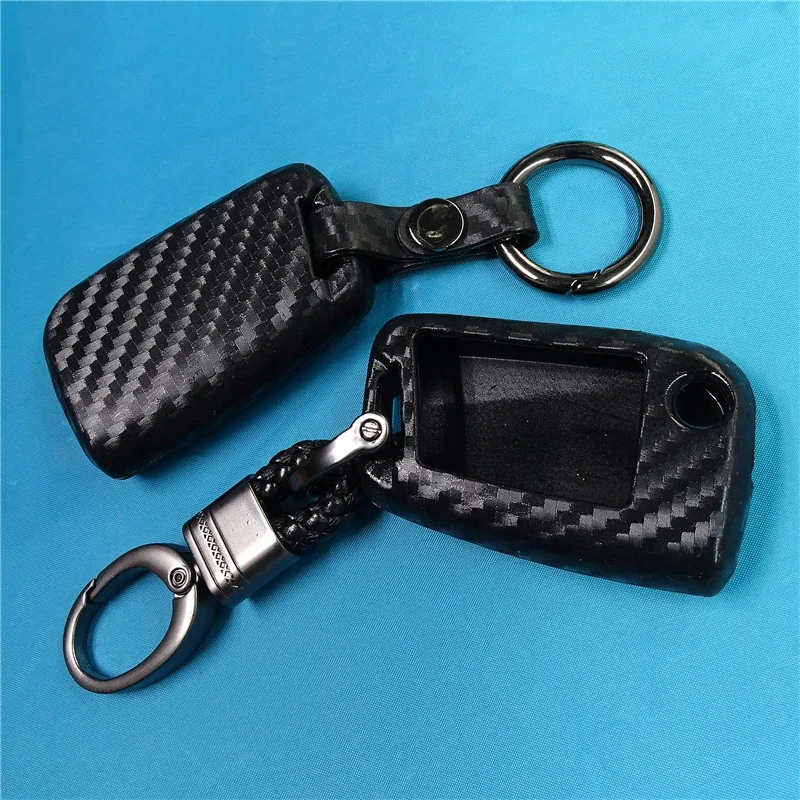 Car Key Case Cover For Volkswagen VW Golf 7 GTI R MK7 Tiguan Carbon Fiber Car Key Bag Shell Holder Fob Keyring Keychain view 4