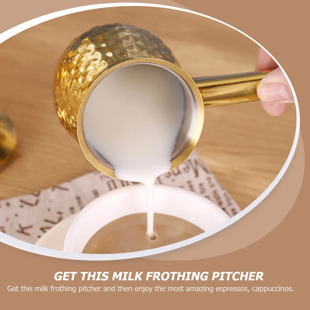 

Stainless Steel Milk Frothing Pitcher Coffee Store Supply Smooth Design Narrow Spout Easy Froth Separation Comfortable