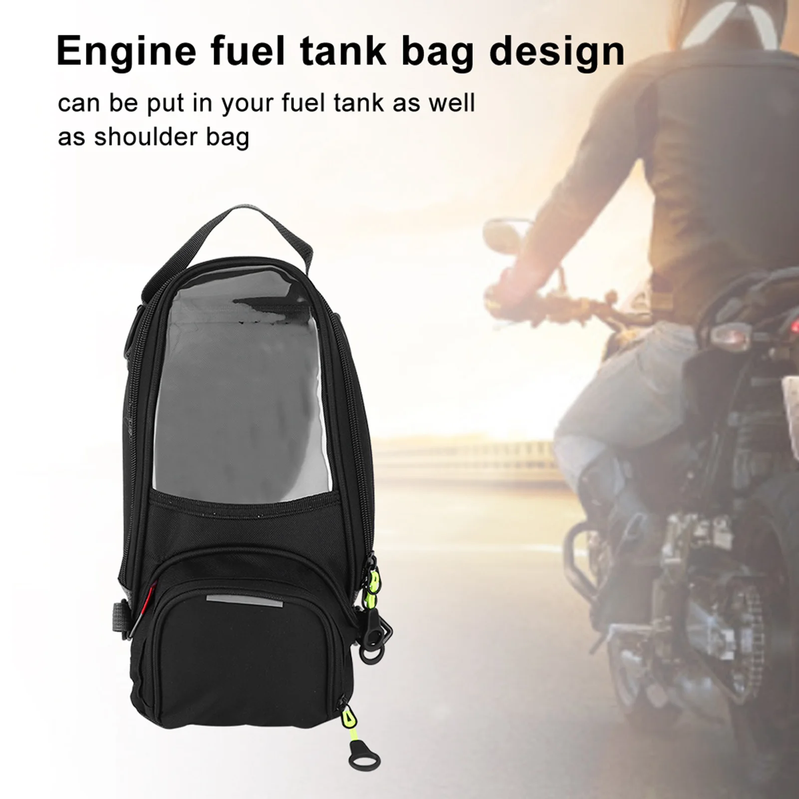 Wasserdichte Kraftstofftasche Magnet Navigation Satteltasche Große transparente Fenster Motorrad Rucksack Navigationstasche Motorrad