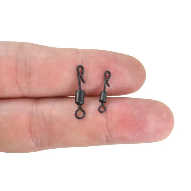 HIRISI 잉어 낚시 스위블 퀵 체인지 매트 블랙 잉어 낚시 장비 낚시 터미널 태클 팩 20개