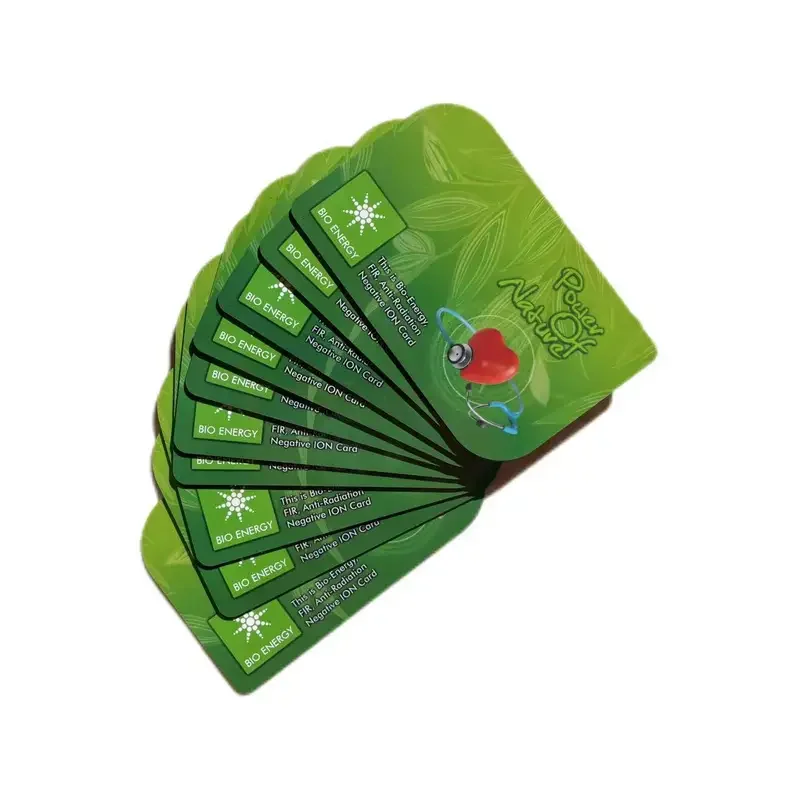 Custom.100pcs Leaf Design Scalar Energy Cards Negative Ions Bio Terahertz Card Jewelry Display