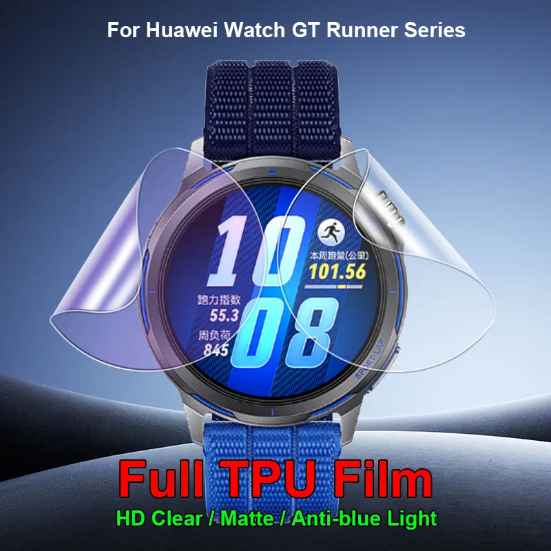 Para huawei relógio gt runner 2 46mm relógio inteligente anti-risco ultra claro fino macio tpu hidrogel filme protetor de tela-não vidro