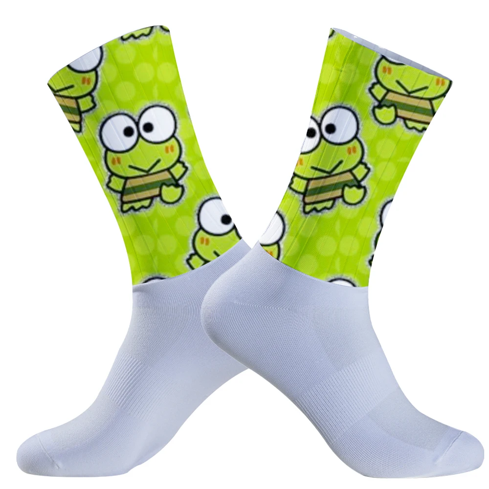 Bas Injecteur Frog Sunshine pour Femme, Chaussettes Antidérapantes, Chaussettes à Motif, Confortables, Cyclisme, Automne