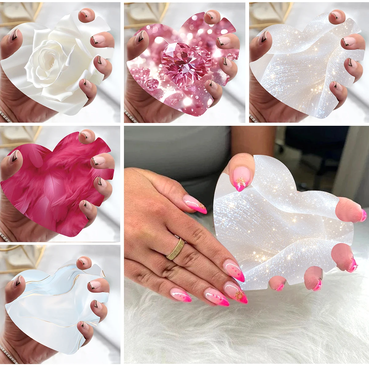 

10Pcs Nail Art Display Cards Handmade Nails Photography Prop Nailfie Disc Nail Salon Accessory Nail Tech Prop Nail Selfie Disc