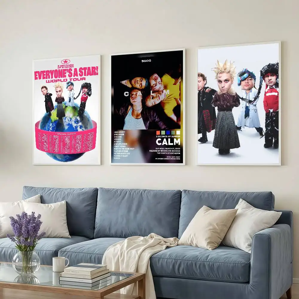 Rock Band 5 S-Seconds of S-Summer Posters Dormitory Decorations Bedroom And Living Room Wall Murals Souvenirs