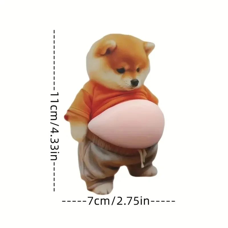 2/4/10PCS 3D Squishy Shiba Inu Stickers, Soft Self Adhesive Cute Dog Decals for Phone Case Laptop Notebook Door Wall Decor Gift