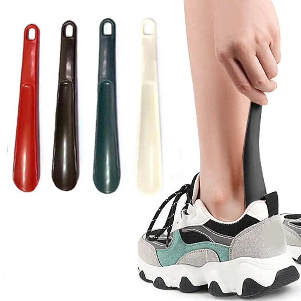 New Plastic Shoe Horns Spoon Shape Portable Shoe Threading Short Handle Shoe Puller