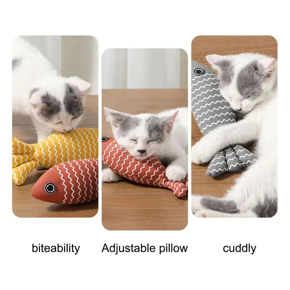 Random Fun Cat Sackcloth Fish Toy High With Catnip Fish Pet Cat Gnawing Inside The Toy Room Pet Toy image 5