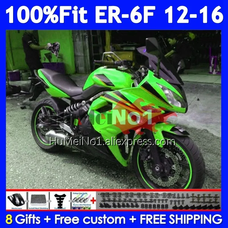 Injection For KAWASAKI NINJA 650R ER-6F ER6 F ER 6F 247No.53 ER6F Light green 12 13 14 15 16 2012 2013 2014 2015 2016 Fairings