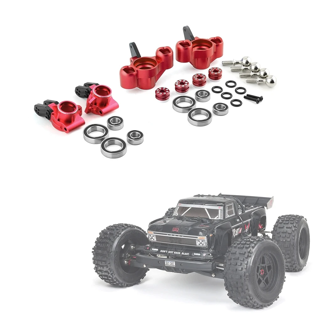 HEIßER Metall Front Achsschenkel Hinterradnabe Träger für 1/8 Arrma KRATON Outcast BLX 6S V5 RC Auto Upgrades Teile Zubehör,1