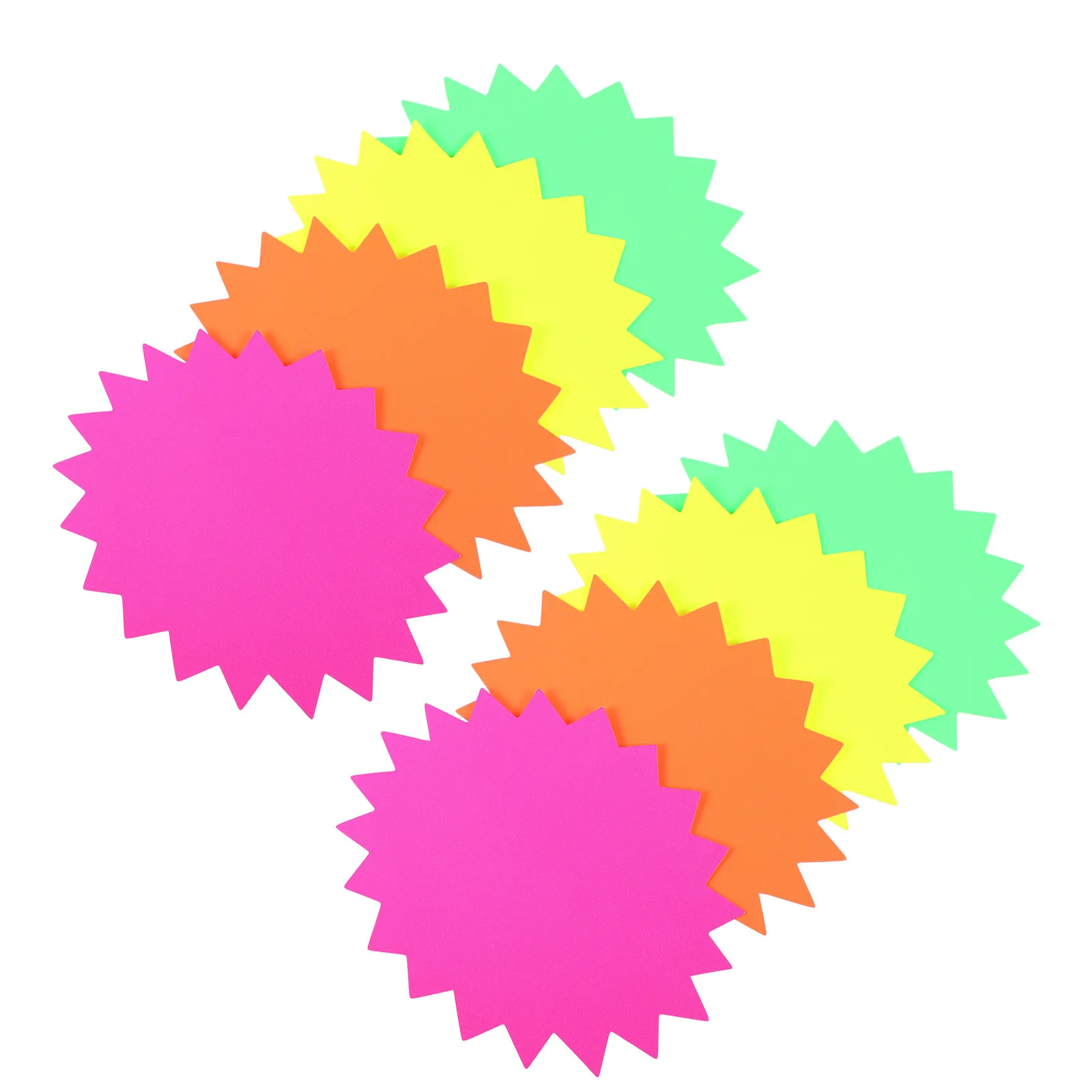 40pcs Fluorescent Explosion-Shaped Price Signs for Retail Store Display, Sale Stickers for Goods Market
