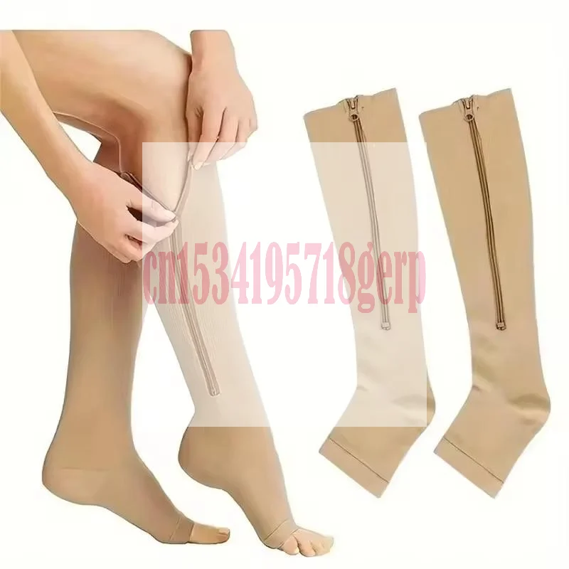 

Медицинские компрессионные носки с молнией для женщин и мужчин; высокая эластичность; идеально подходят при варикозном расширении вен и отеках.