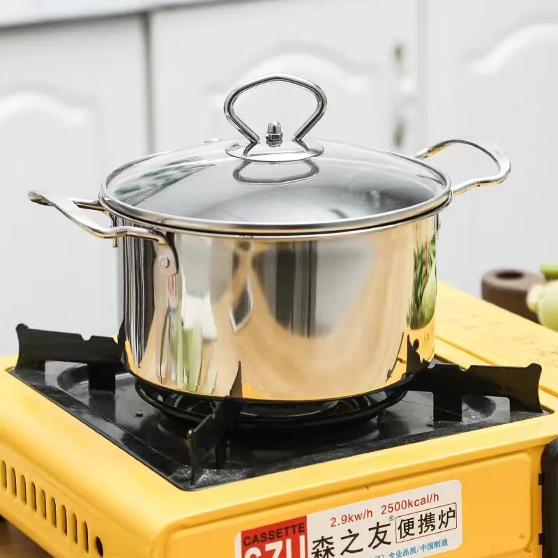 

Extra Thick Stainless Steel Small Hot Pot Single Person Soup Pot Restaurant Commercial Induction Cooker Hot Pot