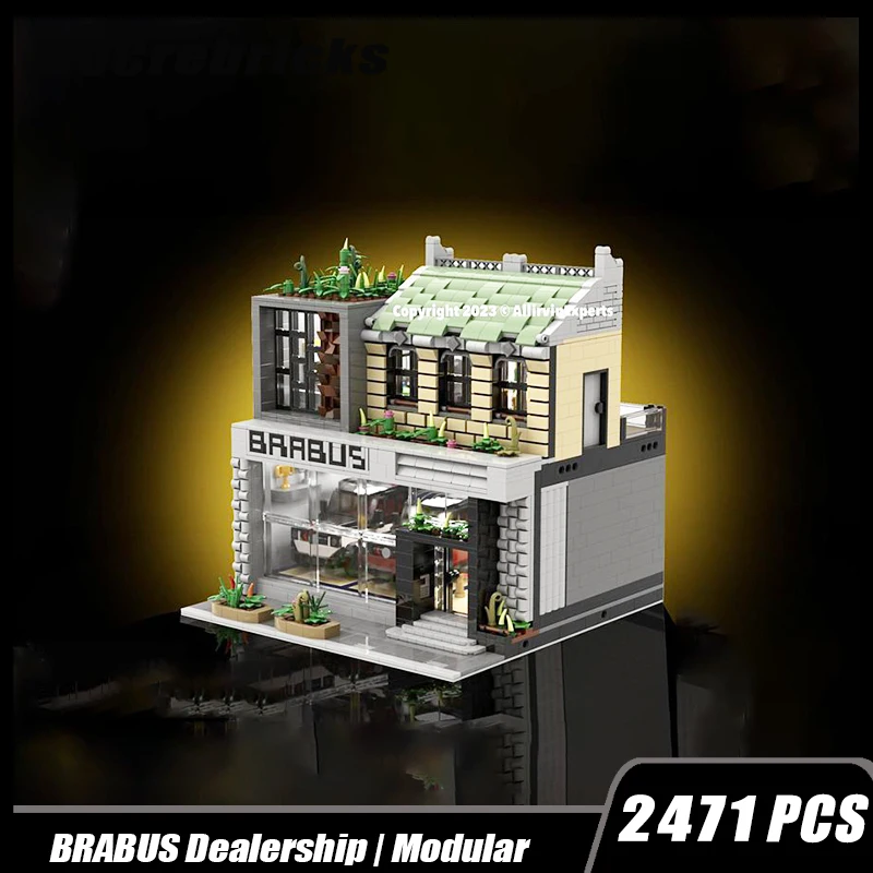 MOC-166538 City Street View BRABUS Dealership | Modular Building  Building Block Assembly Model Brick Toy Children's Gifts