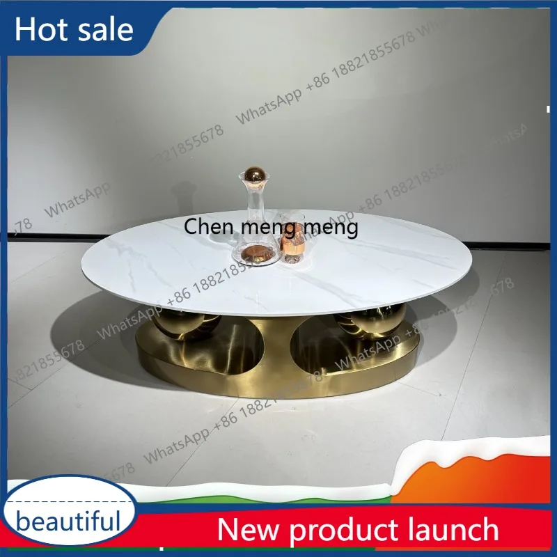 

A3020 Легкий роскошный современный итальянский овальный журнальный столик из нержавеющей стали, простой гостиной, домашний размер, квартира, высокий смысл