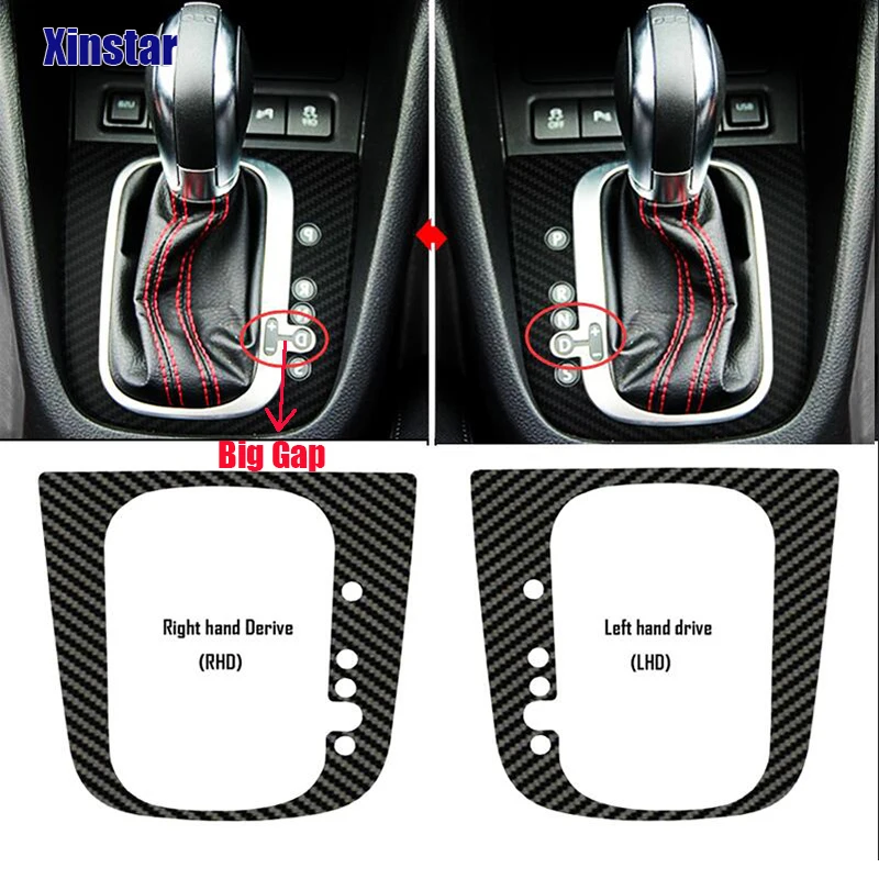Carbon Fiber Car Gear Shift Sticker For Volkswagen Golf5 Golf6 GolfR Golf MK5 MK6 SCIROCCO
