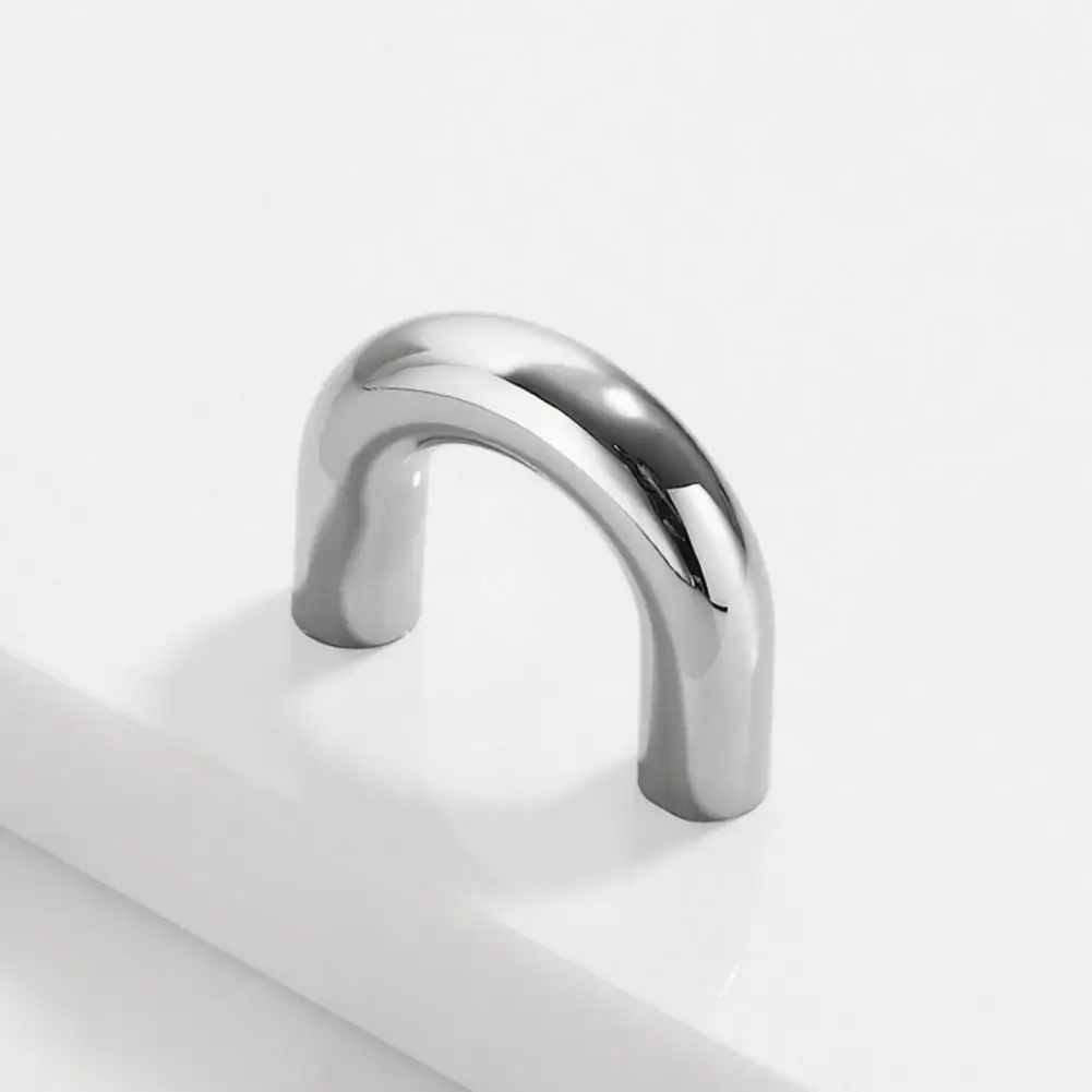 Brushed Nickel Handle Polished Chrome Door Knobs Zinc Alloy Handles Decorative Cabinet Drawer Pulls Square Half Dummy Closet